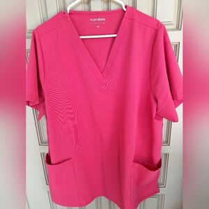 Mandala Pink V-Neck Scrub Top Sz2XL Pockets Pretty